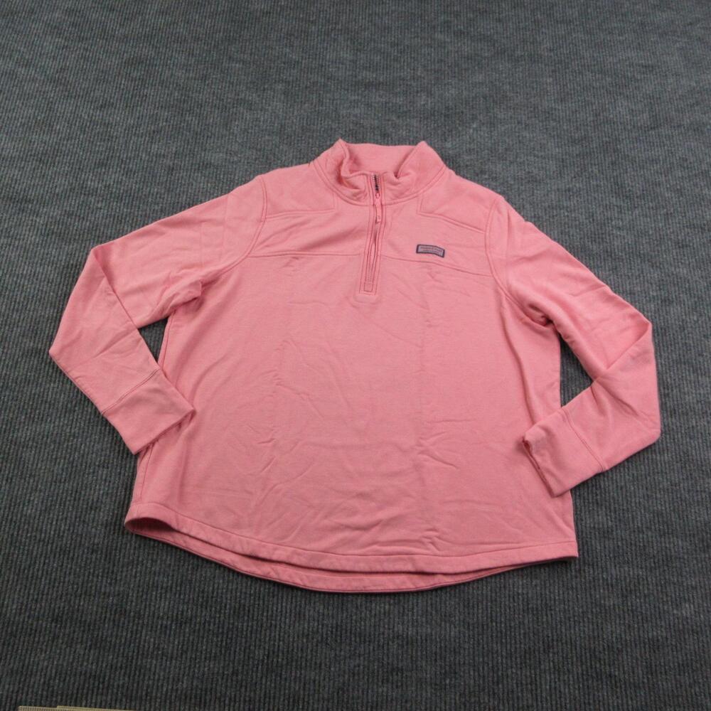 Vineyard Vines Sweatshirt Pullover Womens 2X Pink The Shep Shirt 1/4 Zip Fleece